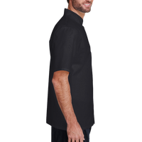 Artisan Collection by Reprime Unisex Ten Studded Front Short Sleeve Chef Coat, Black, Right Sleeve view