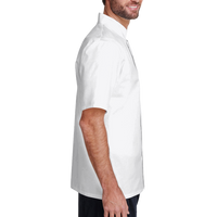 Artisan Collection by Reprime Unisex Ten Studded Front Short Sleeve Chef Coat, White, Right Sleeve view