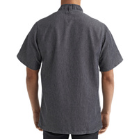 Artisan Collection by Reprime Unisex Zip-Close Short Sleeve Chef's Coat, Black Denim, Back view