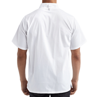 Artisan Collection by Reprime Unisex Zip-Close Short Sleeve Chef's Coat, White, Back view