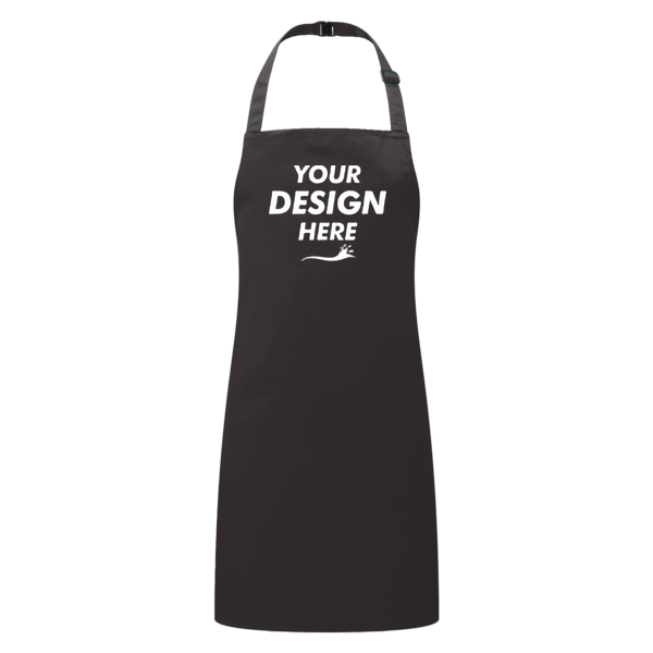 Artisan Collection by Reprime Youth Recycled Apron, Black, Front view, Mockup