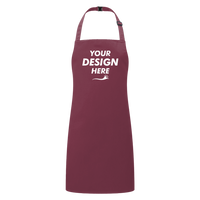 Artisan Collection by Reprime Youth Recycled Apron, Burgundy, Front view, Mockup