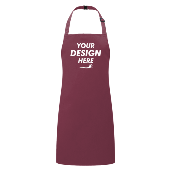 Artisan Collection by Reprime Youth Recycled Apron, Burgundy, Front view, Mockup