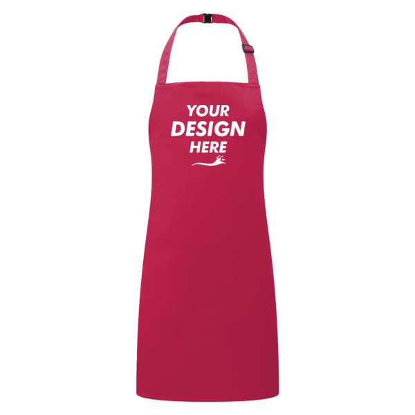 Artisan Collection by Reprime Youth Recycled Apron, Hot Pink, Front view, Mockup