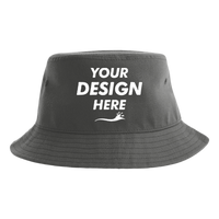 Atlantis Headwear Sustainable Bucket Hat, Dark Grey, Front view, Mockup