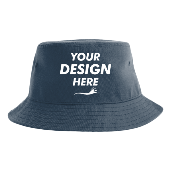 Atlantis Headwear Sustainable Bucket Hat, Navy, Front view, Mockup