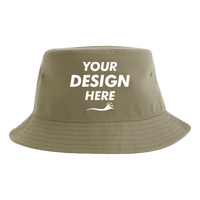 Atlantis Headwear Sustainable Bucket Hat, Olive, Front view, Mockup