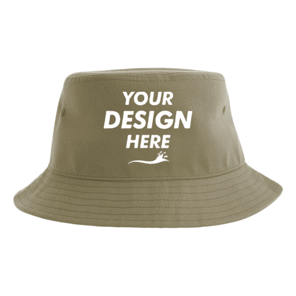 Atlantis Headwear Sustainable Bucket Hat, Olive, Front view, Mockup