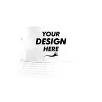 Atlantis Headwear Sustainable Bucket Hat, White, Front view, Mockup