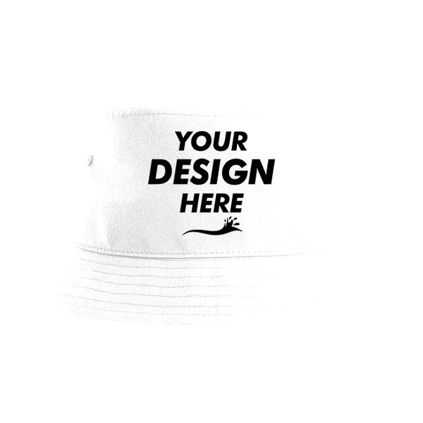Atlantis Headwear Sustainable Bucket Hat, White, Front view, Mockup