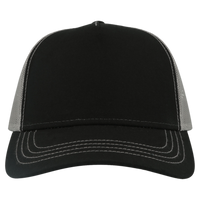 Atlantis Headwear Sustainable Canvas Cap, Black / Grey / Grey, Front view