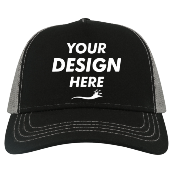 Atlantis Headwear Sustainable Canvas Cap, Black / Grey / Grey, Front view, Mockup