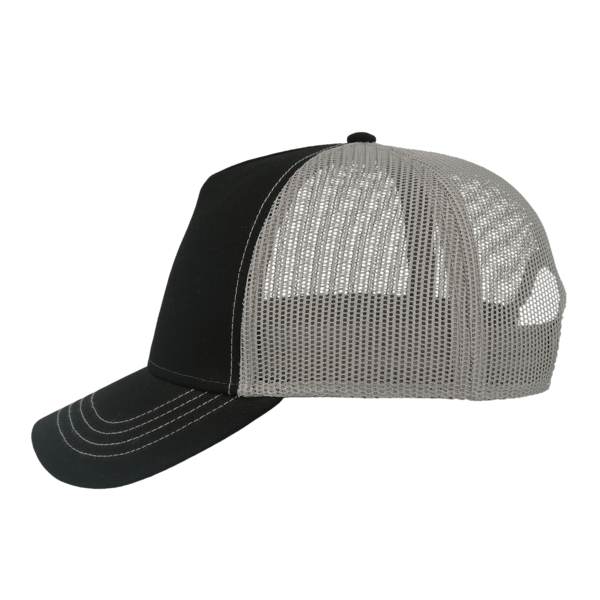 Atlantis Headwear Sustainable Canvas Cap, Black / Grey / Grey, Left Side view