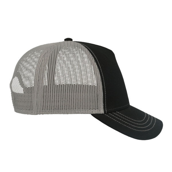 Atlantis Headwear Sustainable Canvas Cap, Black / Grey / Grey, Right Side view