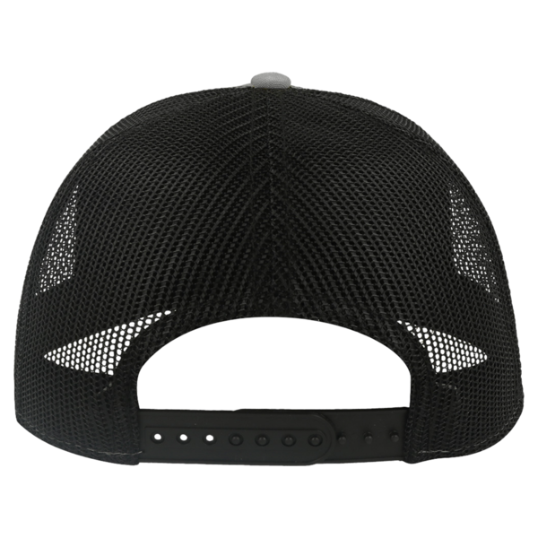 Atlantis Headwear Sustainable Canvas Cap, Grey / Black / Black, Back view