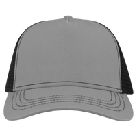 Atlantis Headwear Sustainable Canvas Cap, Grey / Black / Black, Front view