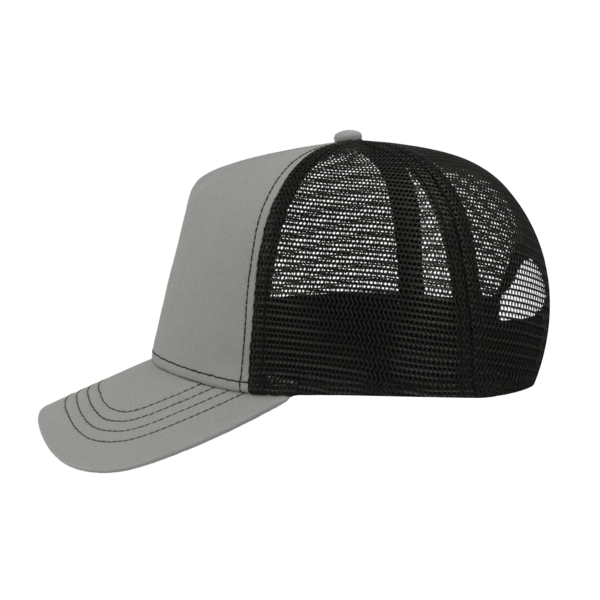 Atlantis Headwear Sustainable Canvas Cap, Grey / Black / Black, Left Side view