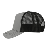 Atlantis Headwear Sustainable Canvas Cap, Grey / Black / Black, Left Side view