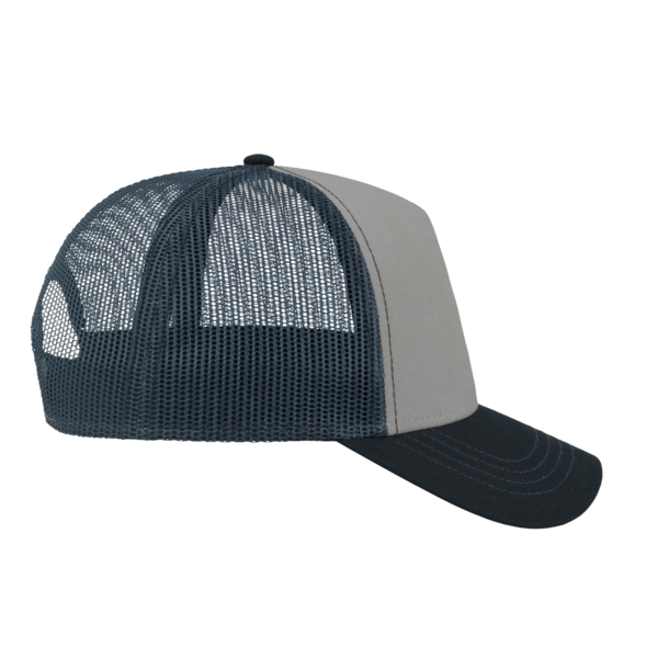 Atlantis Headwear Sustainable Canvas Cap, Grey / Navy / Navy, Right Side view