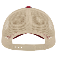 Atlantis Headwear Sustainable Canvas Cap, Navy / Burgundy / Khaki, Back view