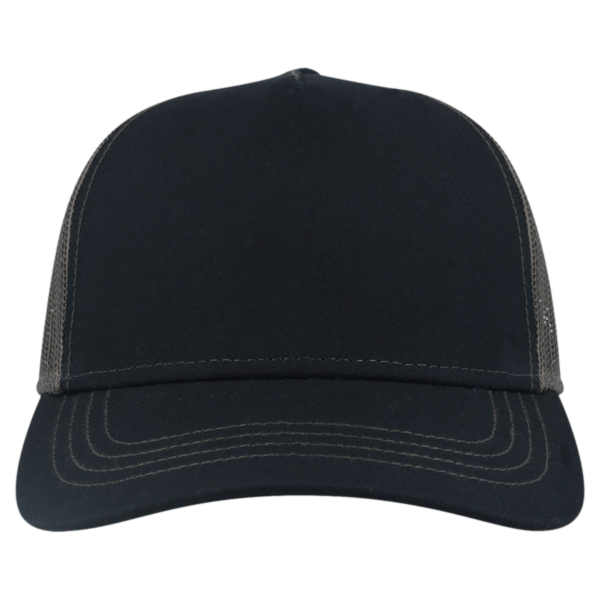 Atlantis Headwear Sustainable Canvas Cap, Navy / Dark Grey / Dark Grey, Front view