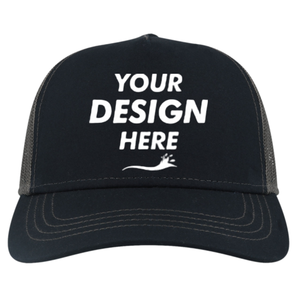 Atlantis Headwear Sustainable Canvas Cap, Navy / Dark Grey / Dark Grey, Front view, Mockup