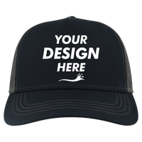 Atlantis Headwear Sustainable Canvas Cap, Navy / Dark Grey / Dark Grey, Front view, Mockup