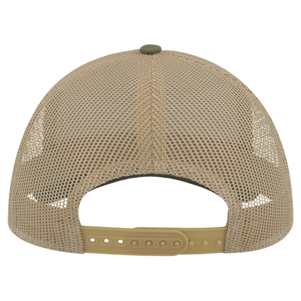 Atlantis Headwear Sustainable Canvas Cap, Olive Green / Khaki / Khaki, Back view