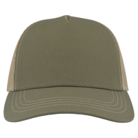 Atlantis Headwear Sustainable Canvas Cap, Olive Green / Khaki / Khaki, Front view