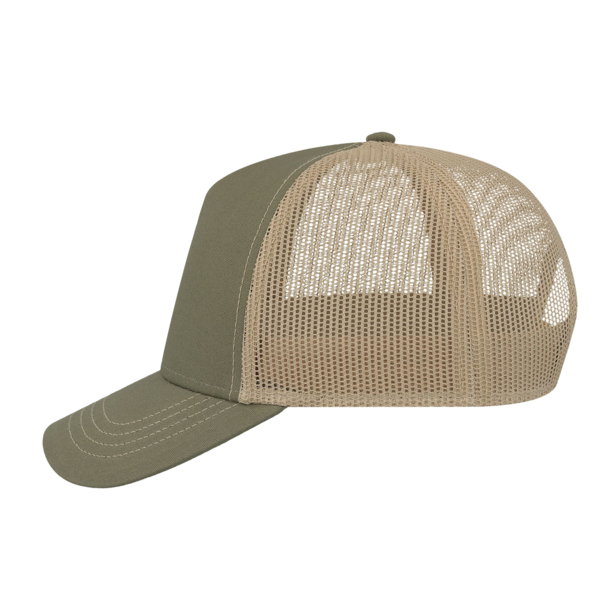 Atlantis Headwear Sustainable Canvas Cap, Olive Green / Khaki / Khaki, Left Side view