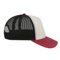 Atlantis Headwear Sustainable Canvas Cap, White / Burgundy / Black, Right Side view