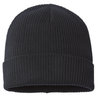 Atlantis Headwear Sustainable Cuffed Beanie, Black, Back view