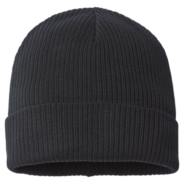 Atlantis Headwear Sustainable Cuffed Beanie, Black, Front view