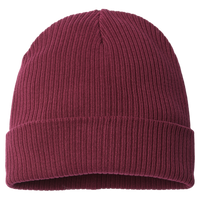 Atlantis Headwear Sustainable Cuffed Beanie, Burgundy, Front view