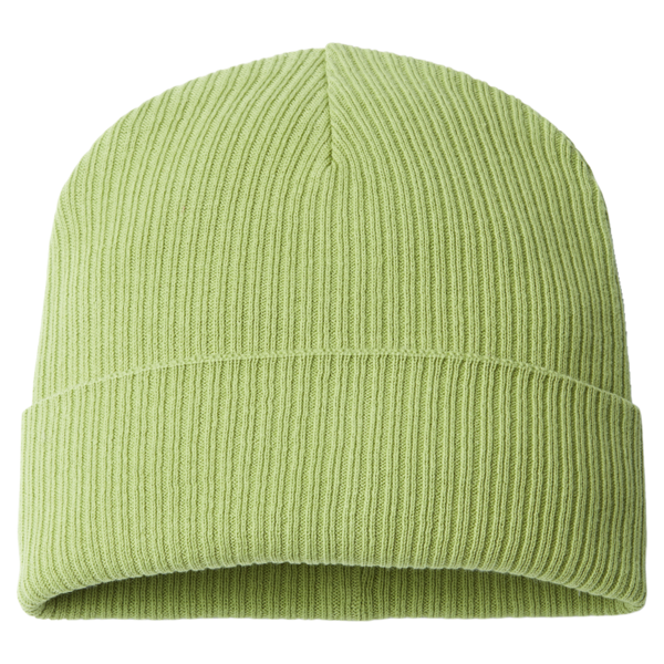 Atlantis Headwear Sustainable Cuffed Beanie, Leaf Green, Back view