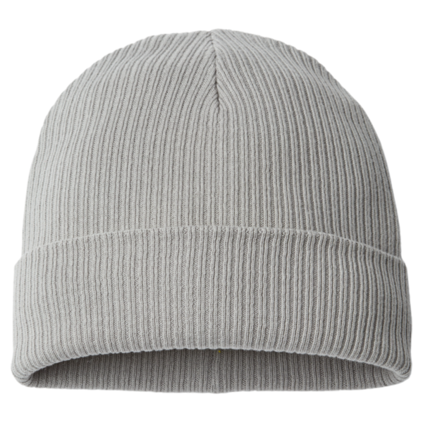 Atlantis Headwear Sustainable Cuffed Beanie, Light Grey, Back view