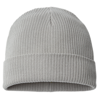 Atlantis Headwear Sustainable Cuffed Beanie, Light Grey, Back view