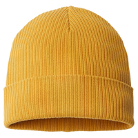 Atlantis Headwear Sustainable Cuffed Beanie, Mustard Yellow, Front view