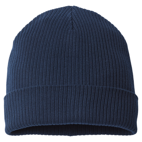 Atlantis Headwear Sustainable Cuffed Beanie, Navy, Back view