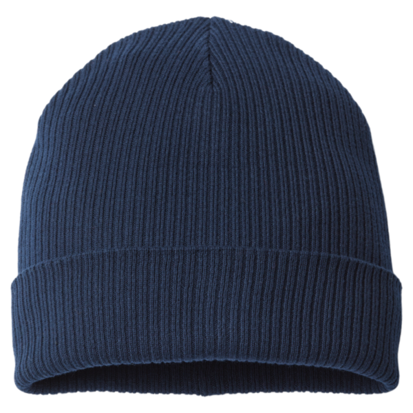 Atlantis Headwear Sustainable Cuffed Beanie, Navy, Front view