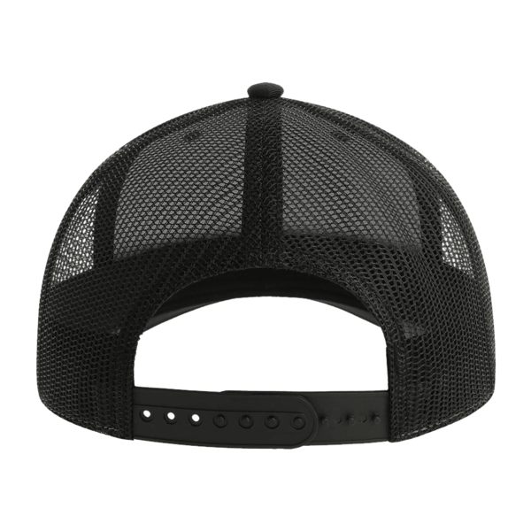 Atlantis Headwear Sustainable Trucker Cap, Black / Black, Back view