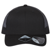 Atlantis Headwear Sustainable Trucker Cap, Black / Black, Front view
