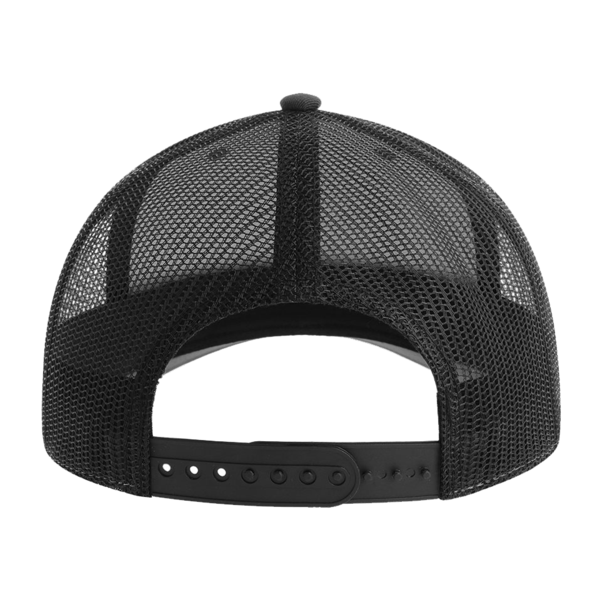 Atlantis Headwear Sustainable Trucker Cap, Dark Grey / Black, Back view