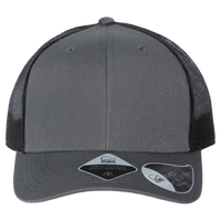 Atlantis Headwear Sustainable Trucker Cap, Dark Grey / Black, Front view