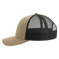 Atlantis Headwear Sustainable Trucker Cap, Khaki / Black, Left Side view