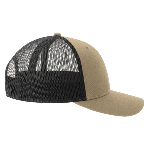 Atlantis Headwear Sustainable Trucker Cap, Khaki / Black, Right Side view