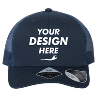 Atlantis Headwear Sustainable Trucker Cap, Navy / Navy, Front view, Mockup