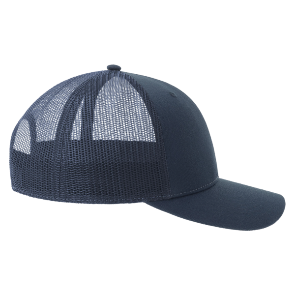 Atlantis Headwear Sustainable Trucker Cap, Navy / Navy, Right Side view