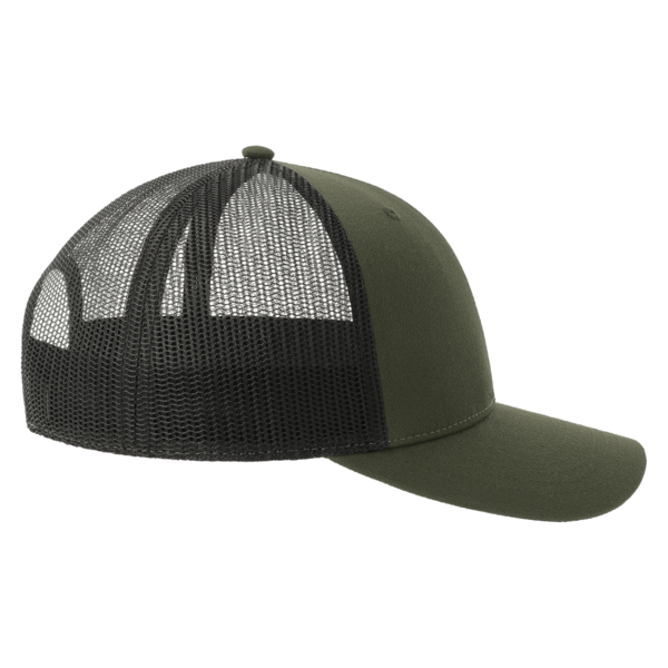 Atlantis Headwear Sustainable Trucker Cap, Olive / Black, Right Side view
