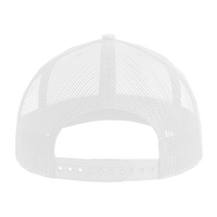Atlantis Headwear Sustainable Trucker Cap, White / White, Back view